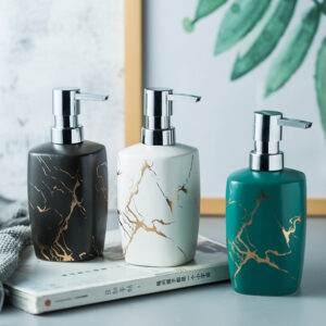 Ceramic Luxury Thunder Shower Hand Soap Dispenser Lotion For Kitchen Hotel Bathroom Filling Bottle
